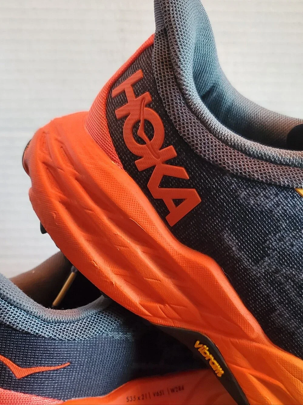 Hoka Men's Speedgoat 5 Running Trail Shoes  Gray and Orange